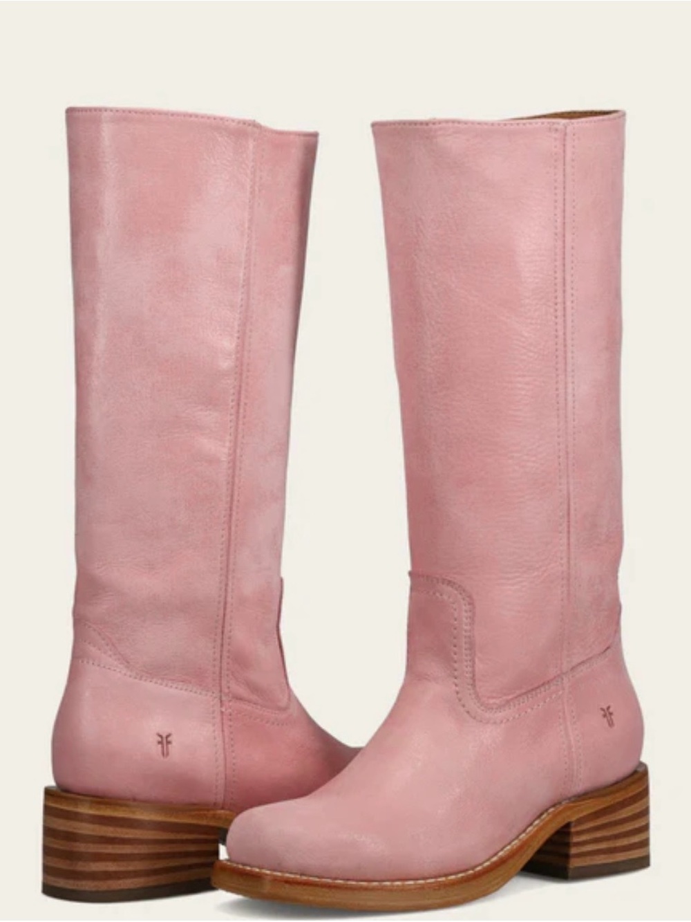 Frye Campus 14 L Dusty Pink Leather Mid-Calf Boots